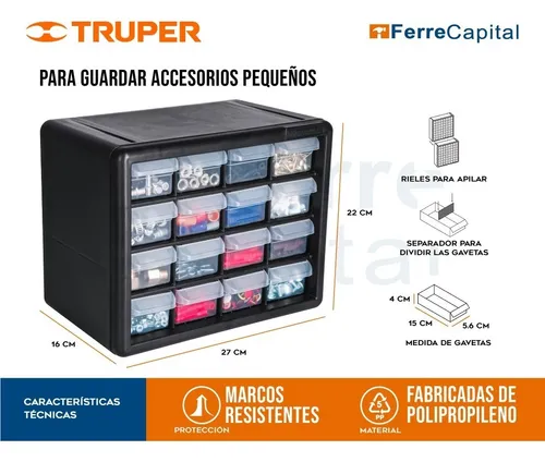 ORGANIZADOR CON 64 GAVETAS, TRUPER 10895