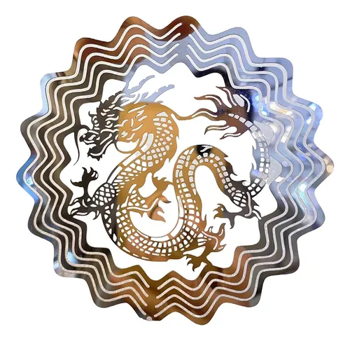 3 Dragon Wind Wind Catcher Mandala Ornamento Compatible Con