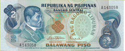 Filipinas. 2 Piso. 1970. Pick 152a.  Unc. S/circular