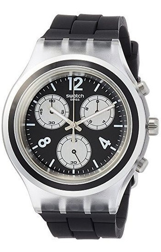 Swatch Eleblack Black Dial Reloj Cronografo Para Hombre Svck