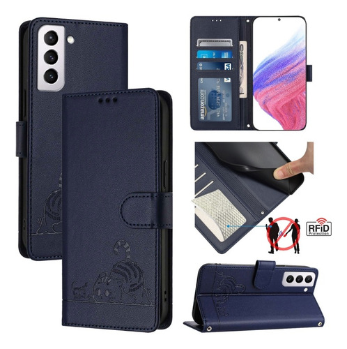 Funda Con Gato Y Ratón Para Samsung, Con Correa Y Tarjetero