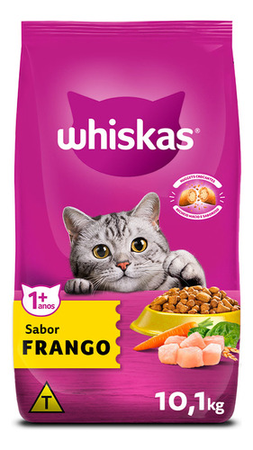 Alimento Whiskas 1+ Whiskas Gatos s para gato adulto sabor pollo en bolsa de 10.1kg