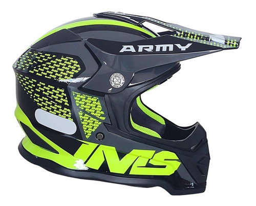 Capacete Motocross Ims Army Off Road Trilha Velocross Leve Cor Preto Tamanho do capacete 56