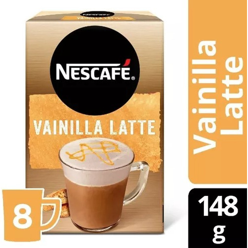 Café Nescafé Vainilla Latte, 1 Display, 8 Sobres De 18 Gr