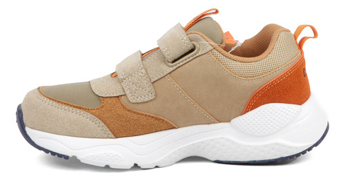 Tenis Para Niño Cómodos Ajuste De Velcro Charly Taupe Tallas 15-21 Mod. 1069913