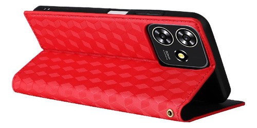Funda Para Zte Axon 50 Lite Pu Cuero Cierre Magnético 3d