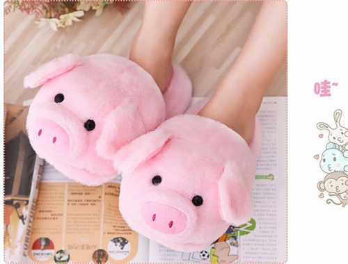 Pantufla Pantuflas Abierta 3d Animada Animales Cerdito