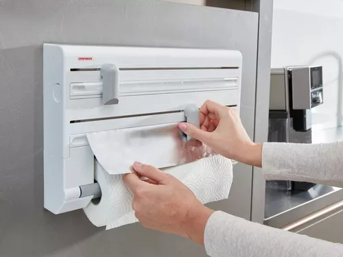 Dispenser Porta Rollo Cocina Papel Film Aluminio - Leifheit - Portarrollo  Plastico De Pared - Stock