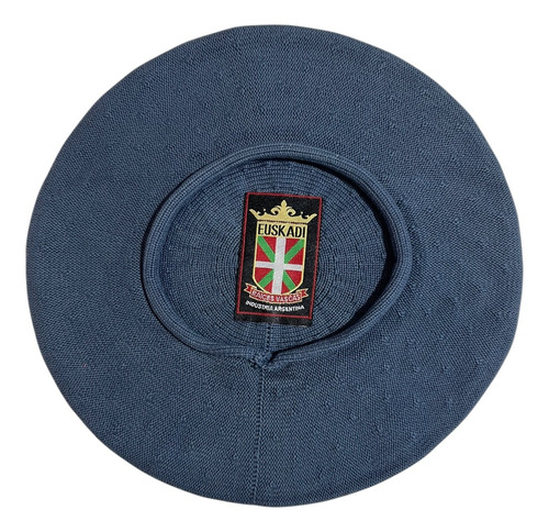 Boina Vasca Euskadi De Algodón Vuelo 28cm Sin Tafilete Azul Acero 28cm