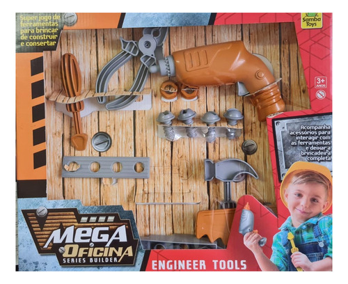 Kit Mega Oficina - Ferramentas De Engenheiro Brinquedo