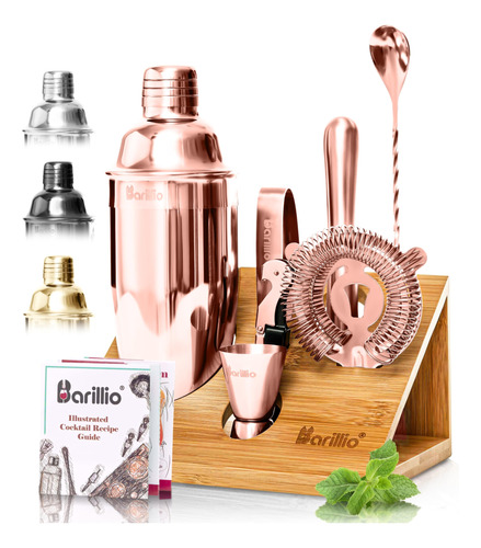 Cobre Mixology Bartender Kit Coctelera Set De Barillio: Jueg