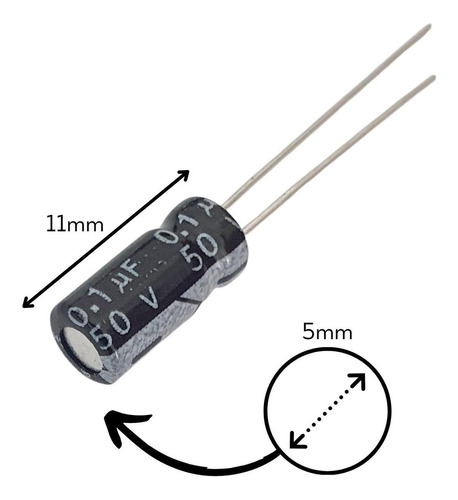 Capacitor Eletrolítico 0,1uf 50v - 10 Peças