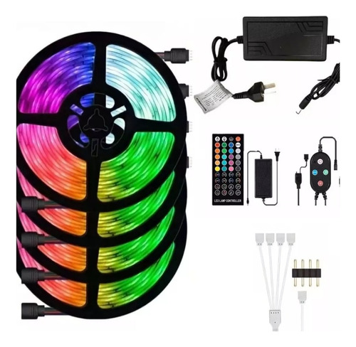 Tira Led Rgb 20 Mts 5050 Bluethoot Audioritmico Gamer Fiesta