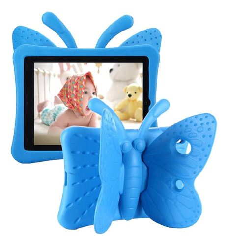 Funda Mariposa Para iPad 10.2 Tading Protección Espuma Azul