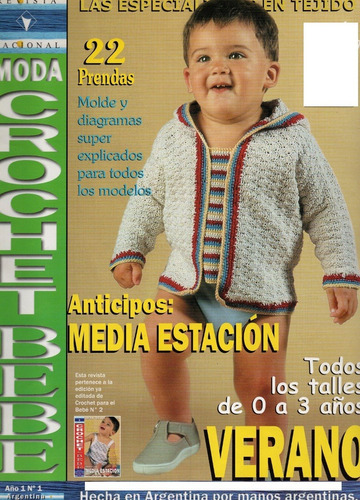 Revista Moda Crochet Año1 N°1 Bebe Niños 0a3años Verano 