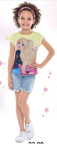 Blusa Barbie Em Meia Malha E Meia Malha Poliéster 4à10 02424