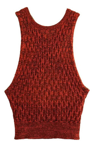 Suéter De Punto Con Tirantes Cruzados Sin Espalda Para Mujer