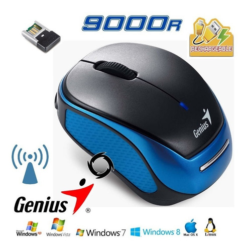 Mini Mouse Inalambrico Genius Microtraveler 9000r Recargable