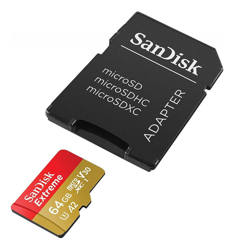 Tarjeta De Memoria Sandisk Extreme Con Adaptador Sd 64gb    