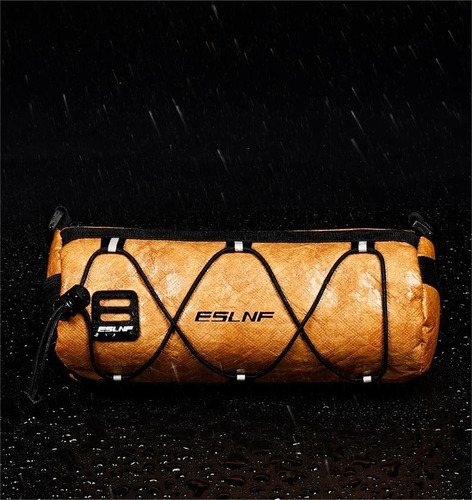 Bolsa Impermeable Multifuncional + Luz Trasera P/bicicleta Color Dorado Oscuro