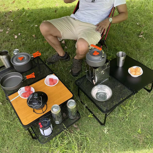 2 En 1 Mesa De Camping Portátil Con Malla De Computadora