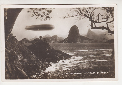 Dirigible Graf Zeppelin Postal De Pasaje Por Rio De Janeiro 