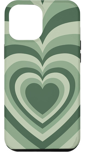 Funda Para  12 Pro Max Sage Green Coffee Love Heart Lat...