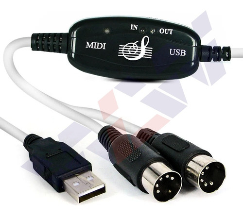 Imagem 1 de 1 de Cabo Adaptador Conversor Audio Midi Interface Usb Suporte