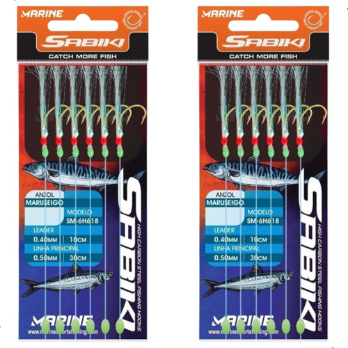 2pç Sabiki Para Pesca Marine Sport Sm6h618 Diversos Tamanhos