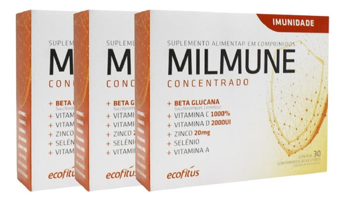 Kit Milmune Concentrado Com 3 Caixas De 30 Comprimidos Cada