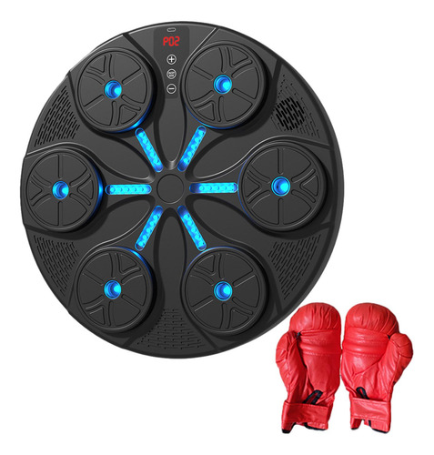 Máquina De Boxeo Con Música, Guantes Para Adultos Negro