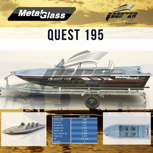 Lancha Quest 195 + Motor Mercury 60 Hp Elhpt Efi 4 Stk