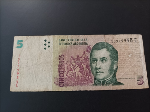 Billete Argentina, 5 Pesos Usado