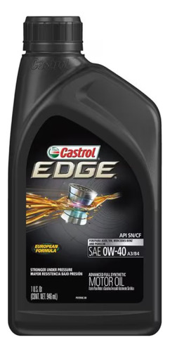 Aceite Castrol Edge 0w40 Sintético Botella 946ml