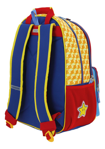 Mochila Super Mario Con Bloque Amarillo Y Hongo Estampado 2 Bolsas Mb66106 Primaria Chenson