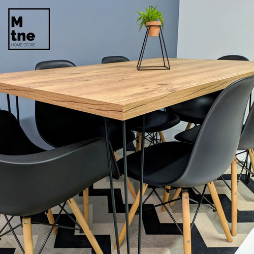 Imagem 7 de 10 de Mesa Jantar 6 Lugares Hairpin Legs Antiqua - Sem Cadeiras