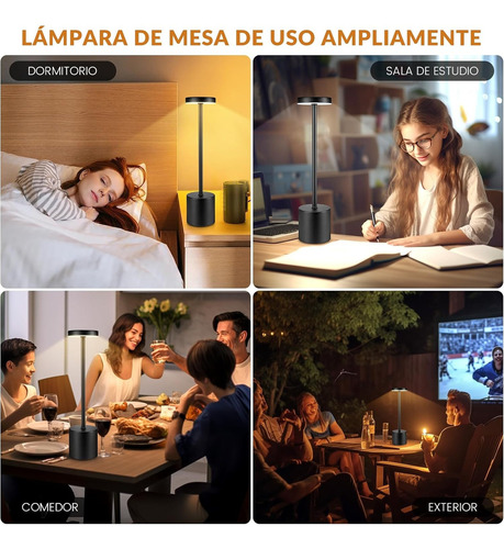 Lámpara De Mesa Recargable, Lámpara Inalámbrica Lampara Led