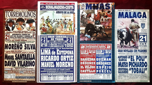Posters Corridas De Toros X 4 Afiches Impecables 1997 (Usado)