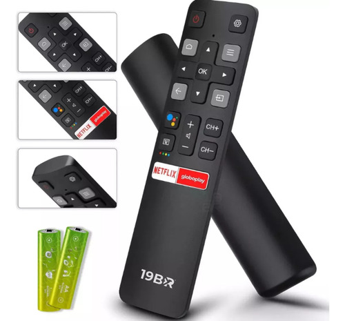 Controle Remoto Para Tv Tcl Smart Teclas Android Netflix - Loja 19BR