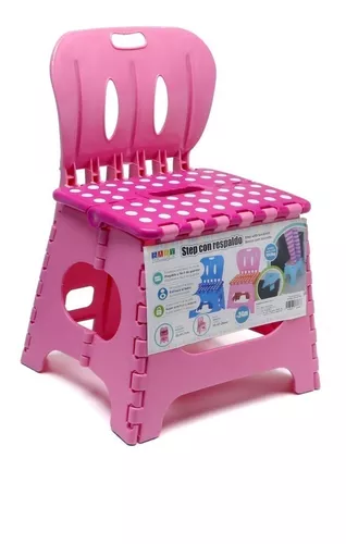 Banquito plegable transportable y multiuso Baby Innovation Step Plegable  con Respaldo Azul