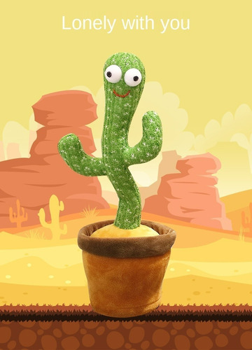 Cactus Bailarín Peluche Con Repetidor De Voz Y Música