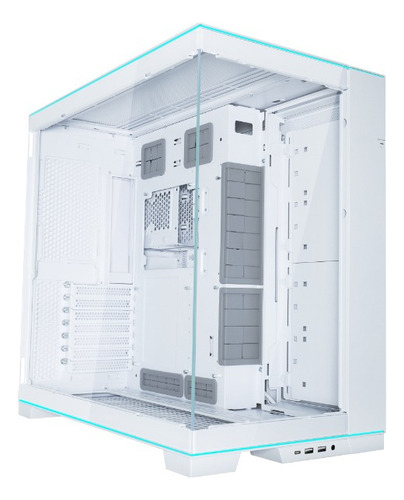 Gabinete para jugadores Lian Li O11 Dynamic Evo Rgb Wt Temp Glass, color blanco