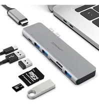 Comprar Hub 7 In 2 Usb C, Adaptador De Concentrador Tipo C Upgrow, Accesorios Para Macbook Pro Con 3 Puertos Usb 3.0
