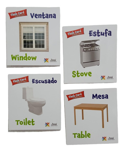 Flash Cards Didácticas, Vocabulario Ingles/españo 90 Tarjeta
