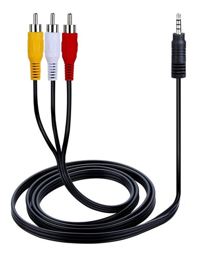 Cable Adaptador Rca Macho Av 3,5 Mm Plug Audio Y Video 