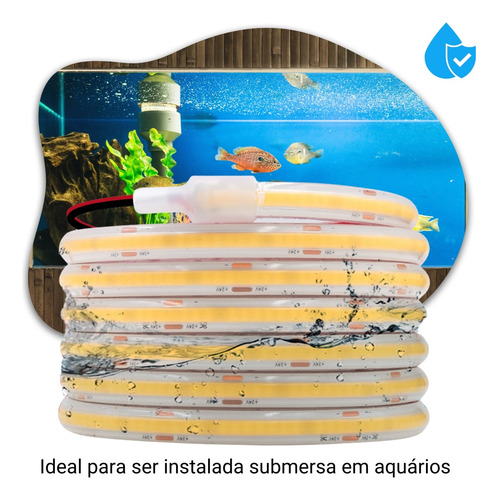 Fita Led Cob P/ Piscina 24v Ip68 15m + 1 Fonte Blindada.