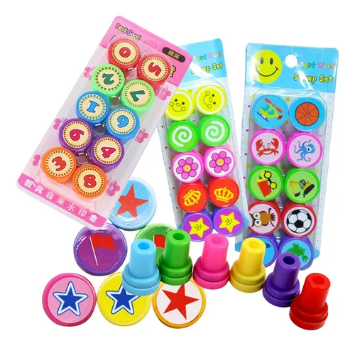 Sellos Didácticos Infantiles Diseños Variados X50 Unidades
