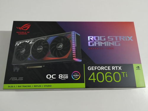 Placa De Vídeo Asus Rog Strix Nvidia Rtx 4060 Ti Oc, 8gb
