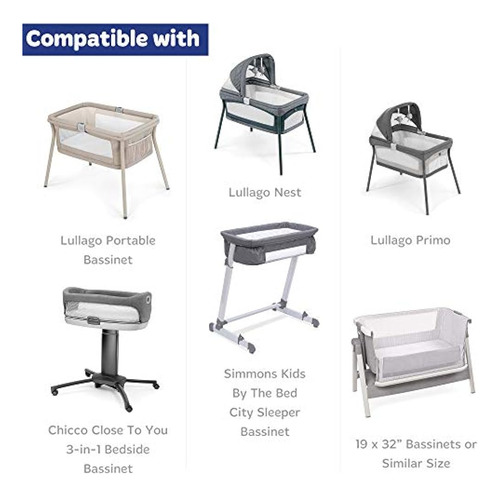 Sábanas Ajustables Para Capazo Compatibles Con Chicco Lullag