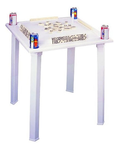 Bc Classics Plastic Domino Y Mesa De Juego Con Racks De Azul